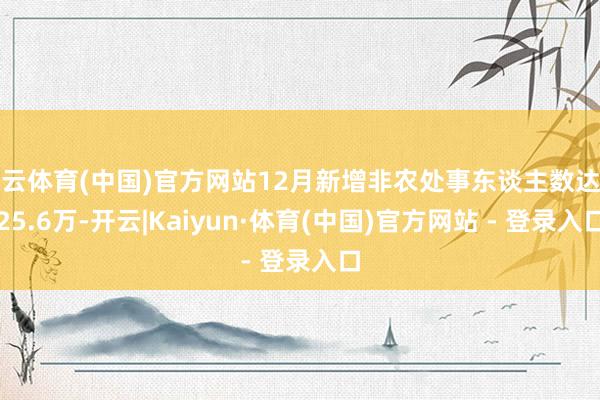 开云体育(中国)官方网站12月新增非农处事东谈主数达到25.6万-开云|Kaiyun·体育(中国)官方网站 - 登录入口