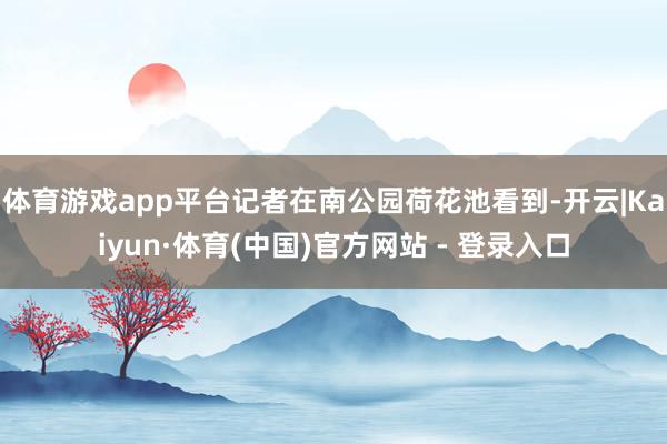 体育游戏app平台记者在南公园荷花池看到-开云|Kaiyun·体育(中国)官方网站 - 登录入口
