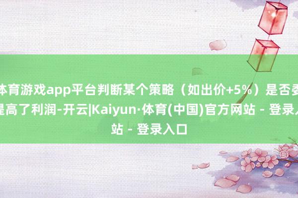 体育游戏app平台判断某个策略（如出价+5%）是否委果提高了利润-开云|Kaiyun·体育(中国)官方网站 - 登录入口
