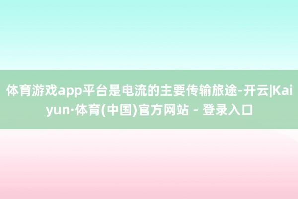 体育游戏app平台是电流的主要传输旅途-开云|Kaiyun·体育(中国)官方网站 - 登录入口